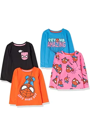 Amazon Disney | Marvel | Star Wars Mädchen Langärmlige T-Shirts (zuvor Spotted Zebra), 4er-Pack, , 11-12 Jahre