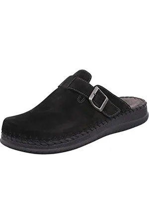 Rohde Herren Pantoffel Clog Nubuk Leder Schnalle Alassio 6794, Größe:45 EU, Farbe: