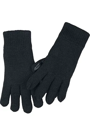 Urban classics Unisex Synthetic Leather Knit Gloves Handschuhe, Black, L/XL