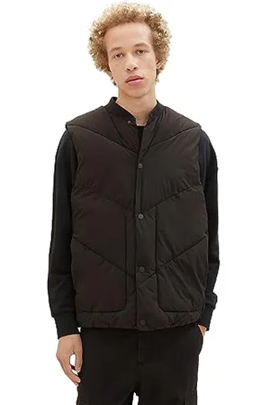 TOM TAILOR Herren 1037383 Modern Puffer-Weste mit Stehkragen, 29999-Black, XL