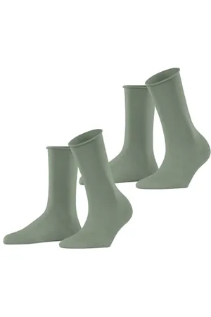ESPRIT Damen Socken Basic Pure Multipack W So Baumwolle einfarbig 2 Paar, , 35-38