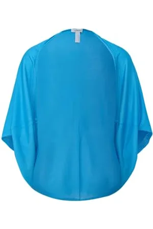QS by s.Oliver Weicher Strickponcho aus Lyocell azurblau 1