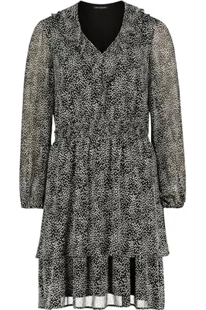 Cartoon Damen Chiffonkleid mit Stufen /Weiß,34