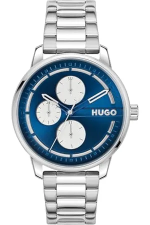 HUGO BOSS Multi Zifferblatt Quarz Uhr für Herren Kollektion #Stamp Multi mit Silbernes Edelstahlarmband - 1530386
