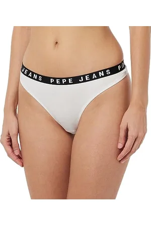 Pepe Jeans Damen Logo-tanga Unterwäsche im Bikini Stil, Weiß, S EU
