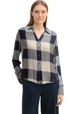 TOM TAILOR Damen Bluse mit Karomuster, , 42