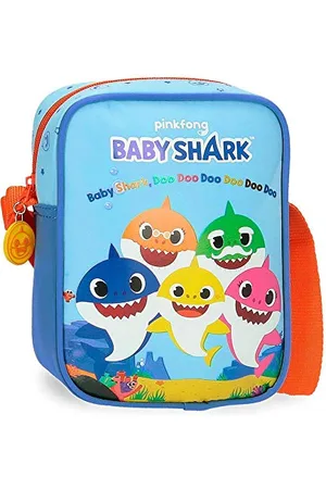 Baby Shark Shark Family Umhängetasche Blau 15x20x6 cms Mikrofaser