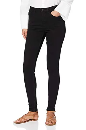 Pieces® Damen Pchighfive Flex Black Skn JNS-vi/Noos Jeans, , L EU