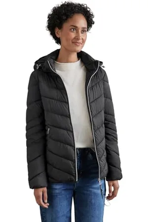 Street one Damen A201969 Kurze Steppjacke, Black, 46