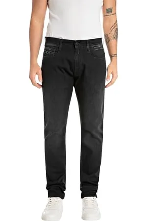 Replay Herren Jeans Rocco Comfort-Fit X-Lite, Schwarz , 32W / 34L