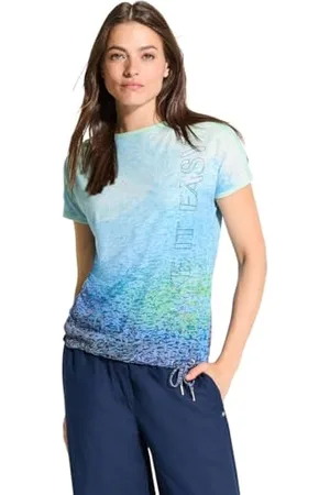 CECIL Damen B321643 Burn-Out Batik T-Shirt, , XS