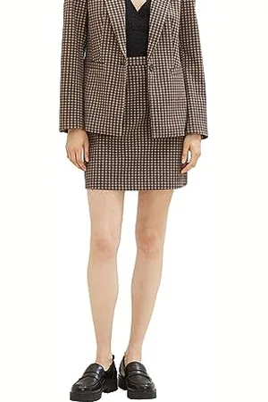TOM TAILOR Damen 1037700 Rock mit Karomuster, 32409-navy Blush Check ck, 40
