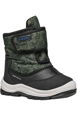 Geox Baby-Jungen B FLANFIL Boy B ABX Snow Boot, Black/Forest, 23 EU