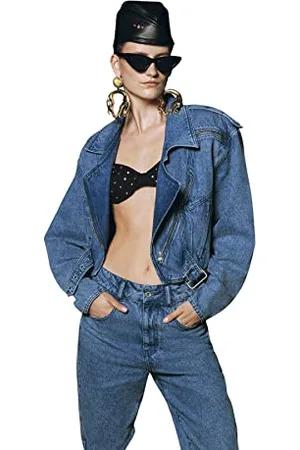 Trendyol Damen Damen Regular Zweireihig Plain Denim Jacke Coat, , 42 EU
