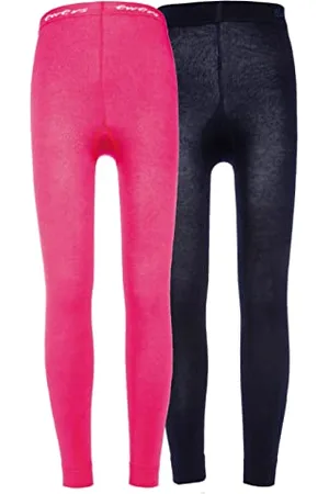 Ewers 2er-Pack Kinderleggings Unifarben, Doppelpack Leggings aus Baumwolle für Mädchen, Made IN Europe, , Größe 134-146