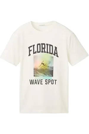 TOM TAILOR Jungen Kinder T-Shirt mit Fotoprint , Wool White, 128