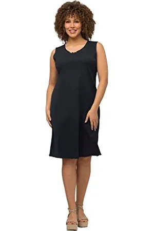 Ulla Popken Damen, Wellenkanten, A-Linie, Feinripp, Biobaumwolle Kleid, , 42-44