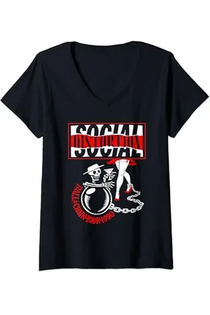 Social Distortion Offizielle Ball und Kette T-Shirt mit V-Ausschnitt