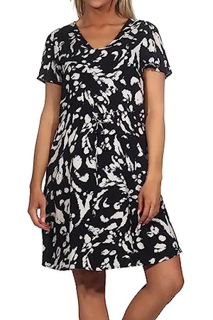 VERO MODA Damen Viskose Kleid VMEasy V-Neck Kurzarm Sommerkleid mit Alloverprint 10286751 S