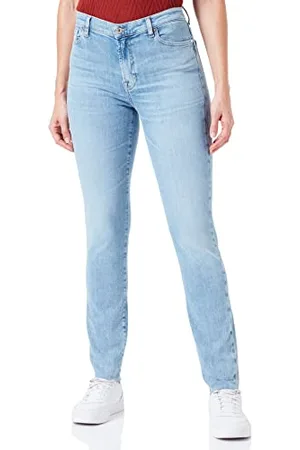 7 for all Mankind Damen Hw Skinny Slim Illusion With Raw Cut Jeans, , 30W / 30L EU