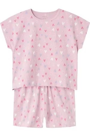 NAME IT Mädchen Nkfnightset Cap Pink Hearts Noos, , 86-92
