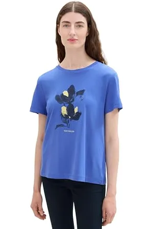 TOM TAILOR Damen T-Shirt aus Bio-Baumwolle mit Print, , L