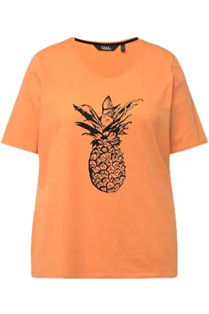 Ulla Popken Damen Ananas-Druck 831853 T-Shirt, , 58-60