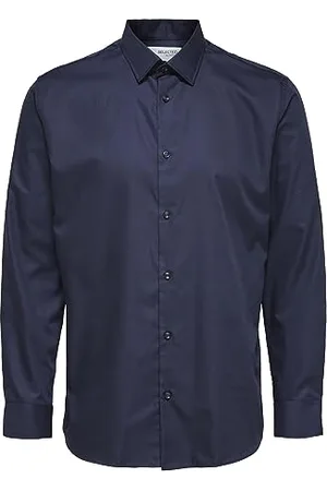 SELECTED BLACK Herren SLHSLIMETHAN Shirt LS Classic B NOOS Hemd, , S