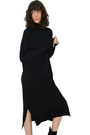 Trendyol Damen Woman Design Maxi Standard Turtleneck Knitwear Dress, , S EU