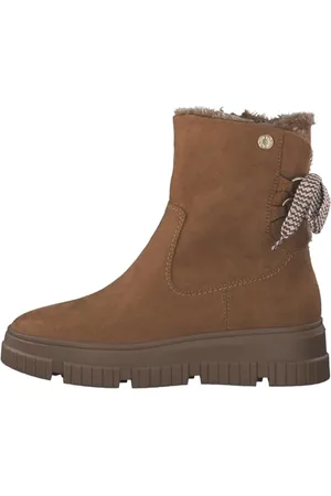QS by s.Oliver Damen Winterstiefel ohne Absatz Gefüttert Vegan, Braun , 37 EU