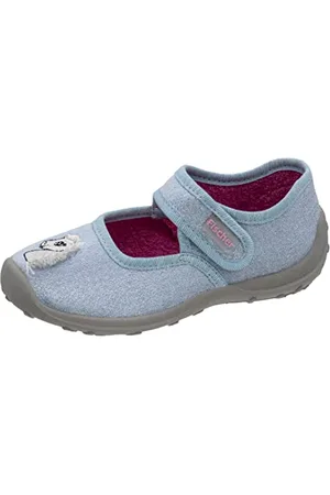 Fischer Hellblauer Kinder-Klett-Hausschuh