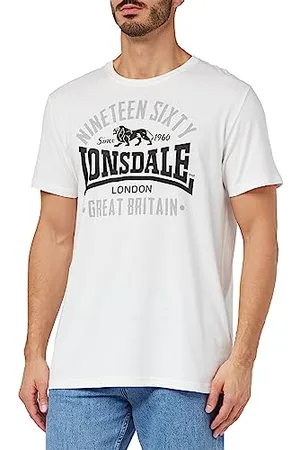 Lonsdale London Herren T-Shirt Normale Passform KILCHOAN White/Black/Grey M 117347