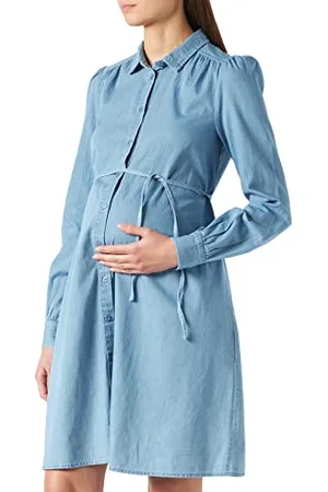 Noppies Maternity Damen Dress Nursing Long Sleeve Kaly Kleid, Acid Blue-P538, XS