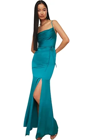 Trendyol Damen Frauen Maxi Shift Regular Fit gewebt Abendkleid, , 42