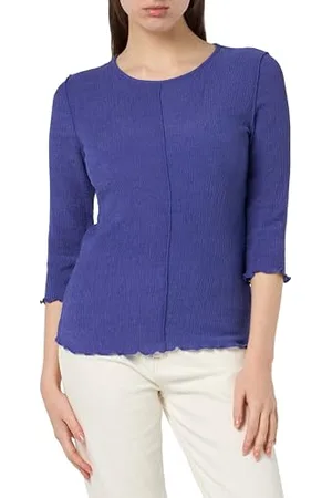 Taifun Damen 3/4 Arm Shirt aus Struktur-Jersey 3/4 Arm unifarben 38