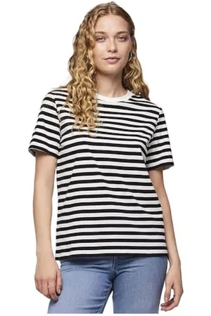 Pieces® Damen Pcria Ss Tee Stripes Noos Bc T-Shirt, ,M