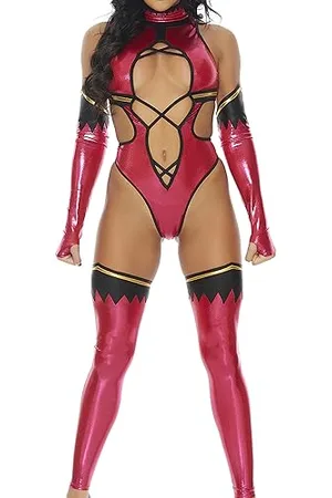 Forplay Damen 3-teiliges Sexy Videospiel-Kostüm. - Pink - Medium/Large
