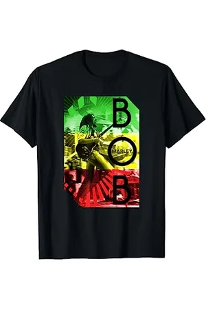 Bob Marley Official Rasta Concert Stripe T-Shirt