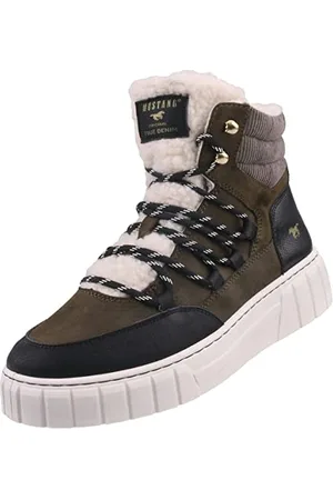 Mustang Damen High-Top Sneaker gefüttert Grün/Schwarz, Schuhgröße:EUR 42