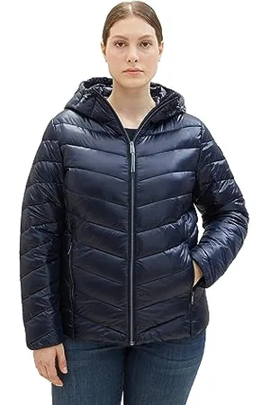 TOM TAILOR Damen 1038852 Lightweight Steppjacke mit Kapuze, 10668-sky Captain Blue, 44