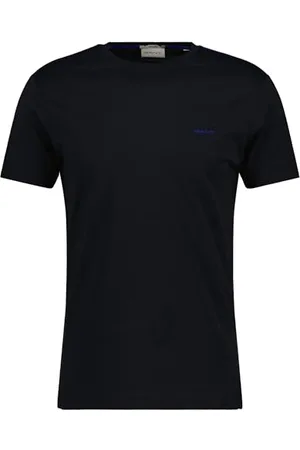 GANT Herren Contrast Logo SS T-Shirt, Black, Small