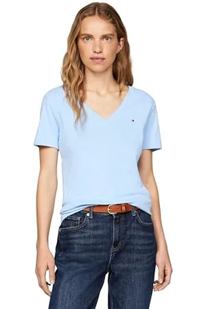 Tommy Hilfiger New Slim Cody V-NK SS Kurzarm Strickoberteile Damen, , XXS