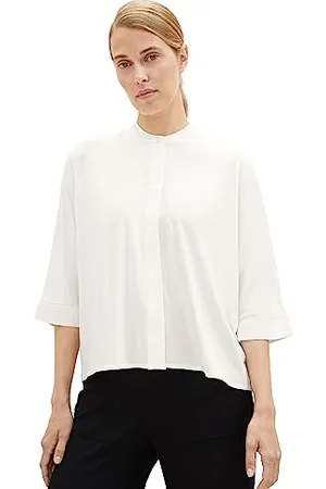 TOM TAILOR Damen 1038707 Loose Fit Basic Bluse, 10315-Whisper White, 34