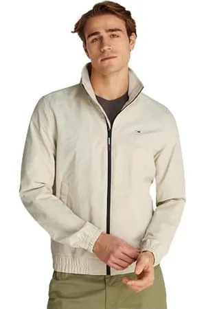 Tommy Hilfiger Herren Jacke Essential Casual Bomber Übergangsjacke, Elfenbein (Newsprint), M