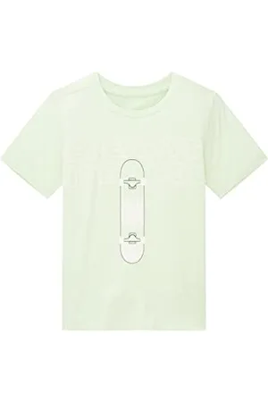 TOM TAILOR Jungen Kinder T-Shirt mit Print 1035083, Grün, 116-122