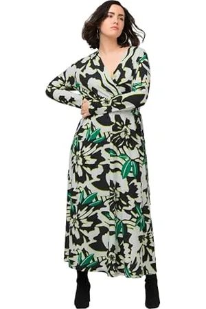 Ulla Popken Damen Jerseykleid Bedruckt Kleid, , 50-52 EU