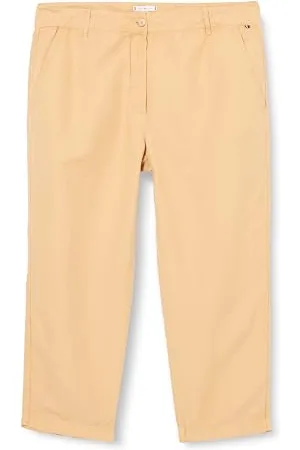Tommy Hilfiger Damen CRV Slim Straight CO Linen WW0WW42497 Gewebte Hosen, , 46