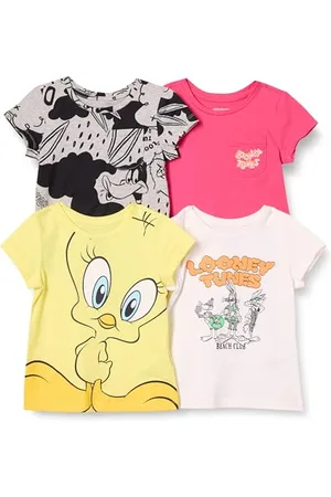 Amazon Looney Tunes Mädchen Kurzärmelige T-Shirts, 4er-Pack, , 5 Jahre