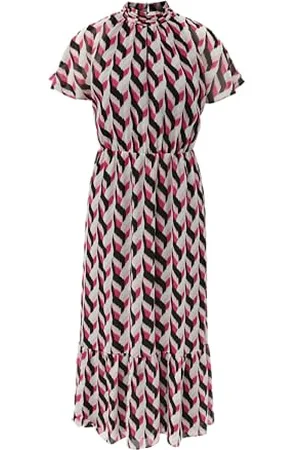 QS by s.Oliver Damen 2141549 Maxi Kleid mit Allover Print, , 46