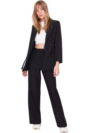 Trendyol Damen Woman Normal Waist Wide Leg Trousers Pants, , 34